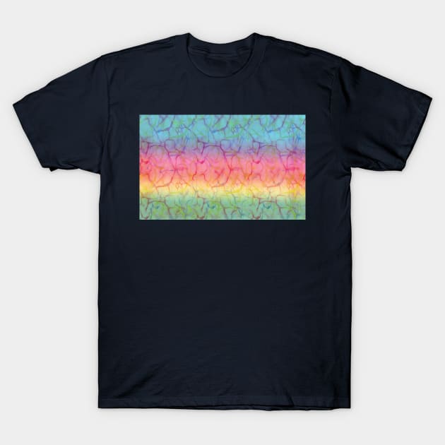 Rainbow Gradient Circuit Abstract T-Shirt by Klssaginaw